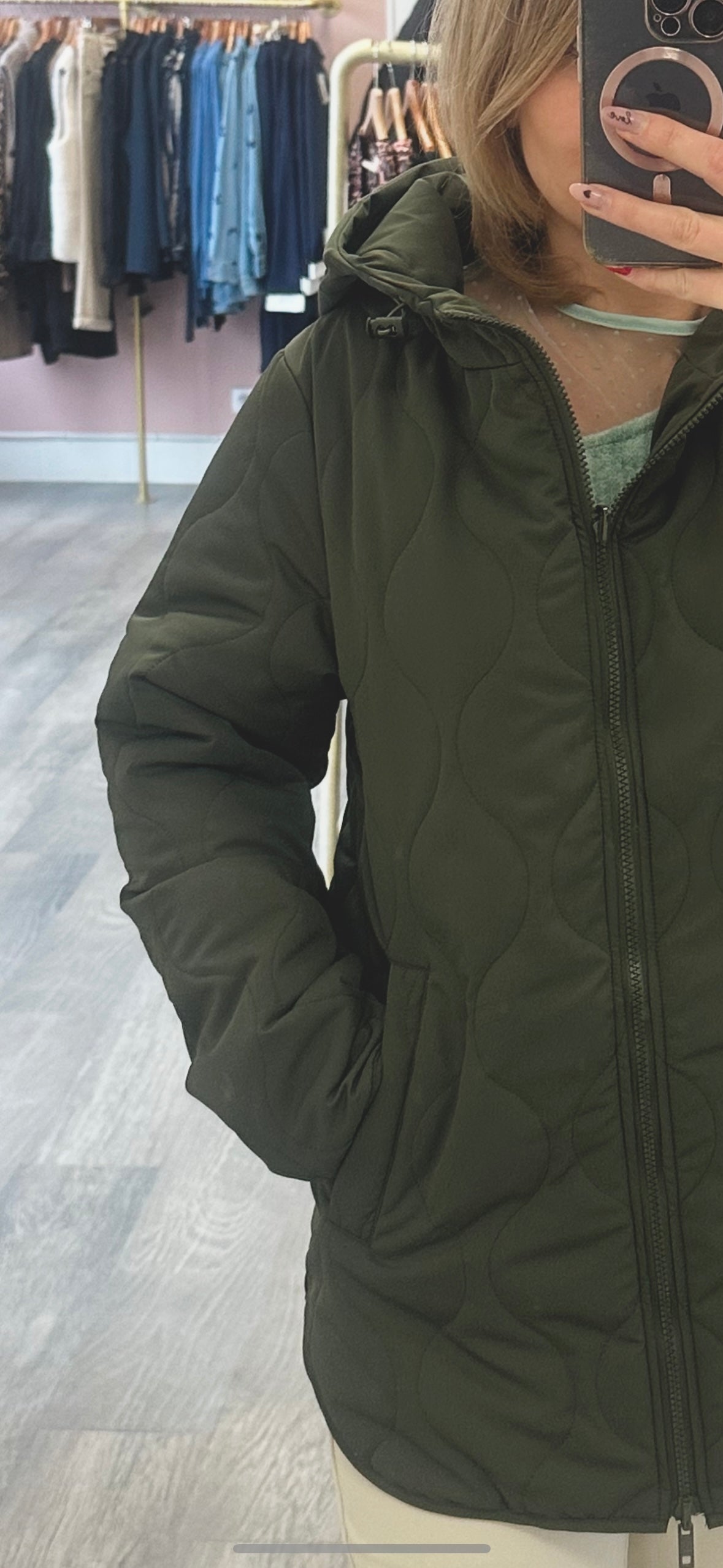 Parka matelassée kaki