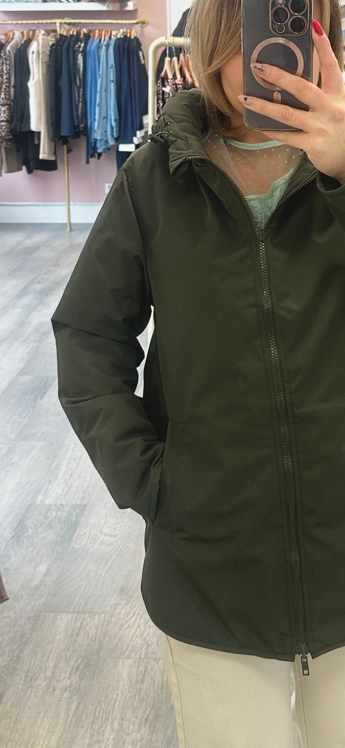 Parka matelassée kaki
