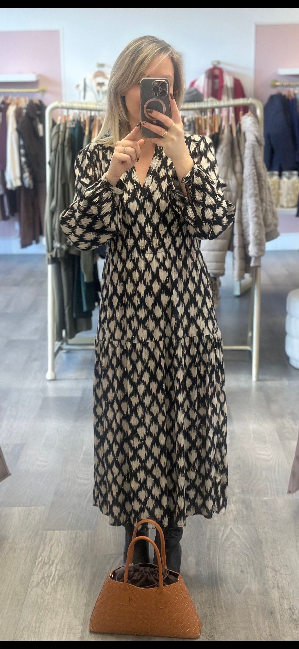 Robe imprimée noire