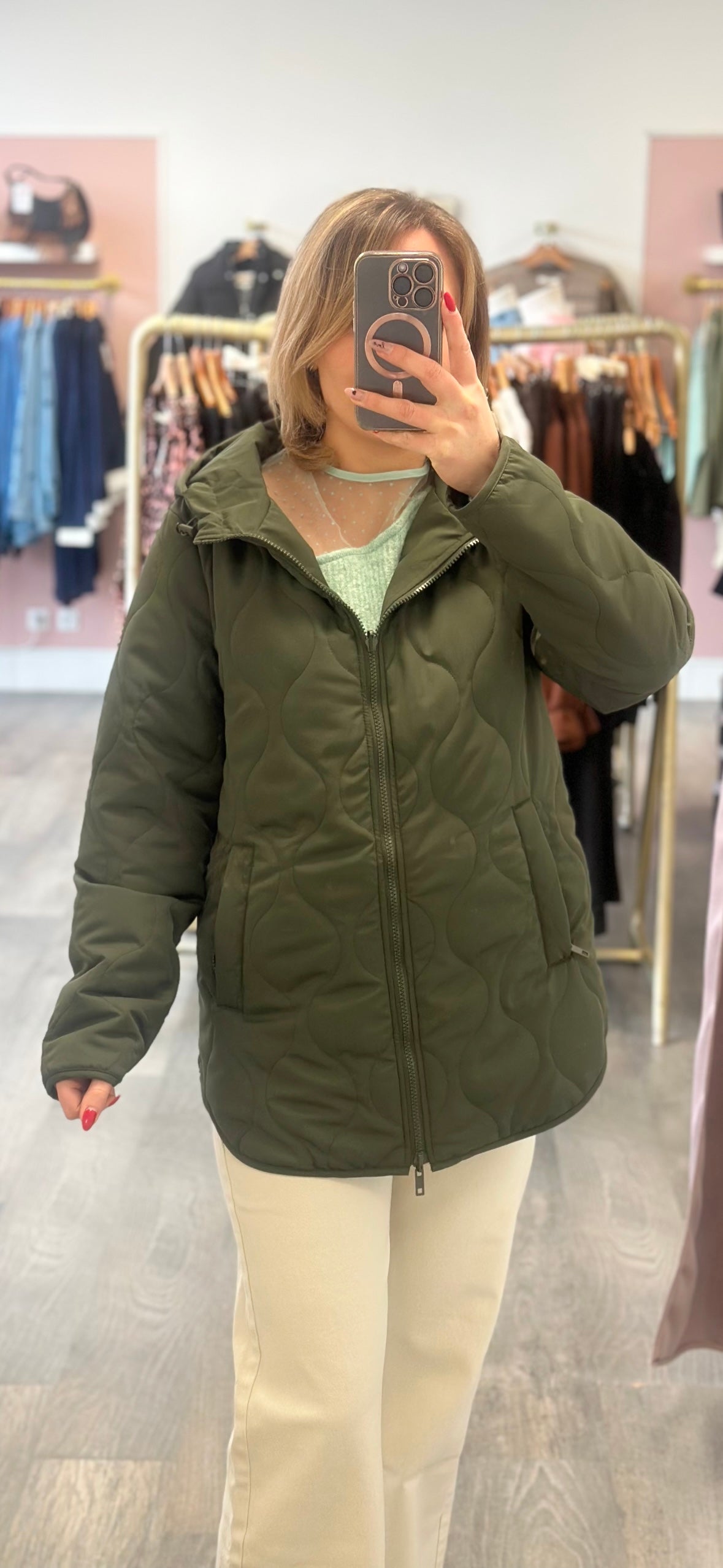 Parka matelassée kaki