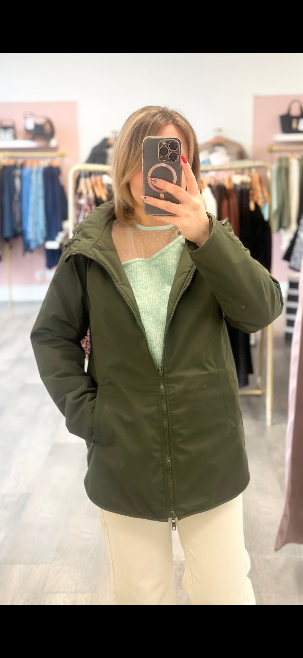 Parka matelassée kaki