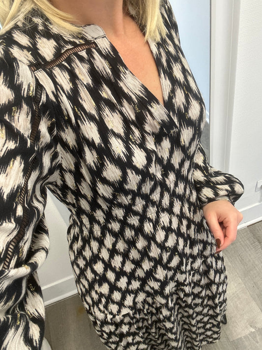 Robe imprimée noire