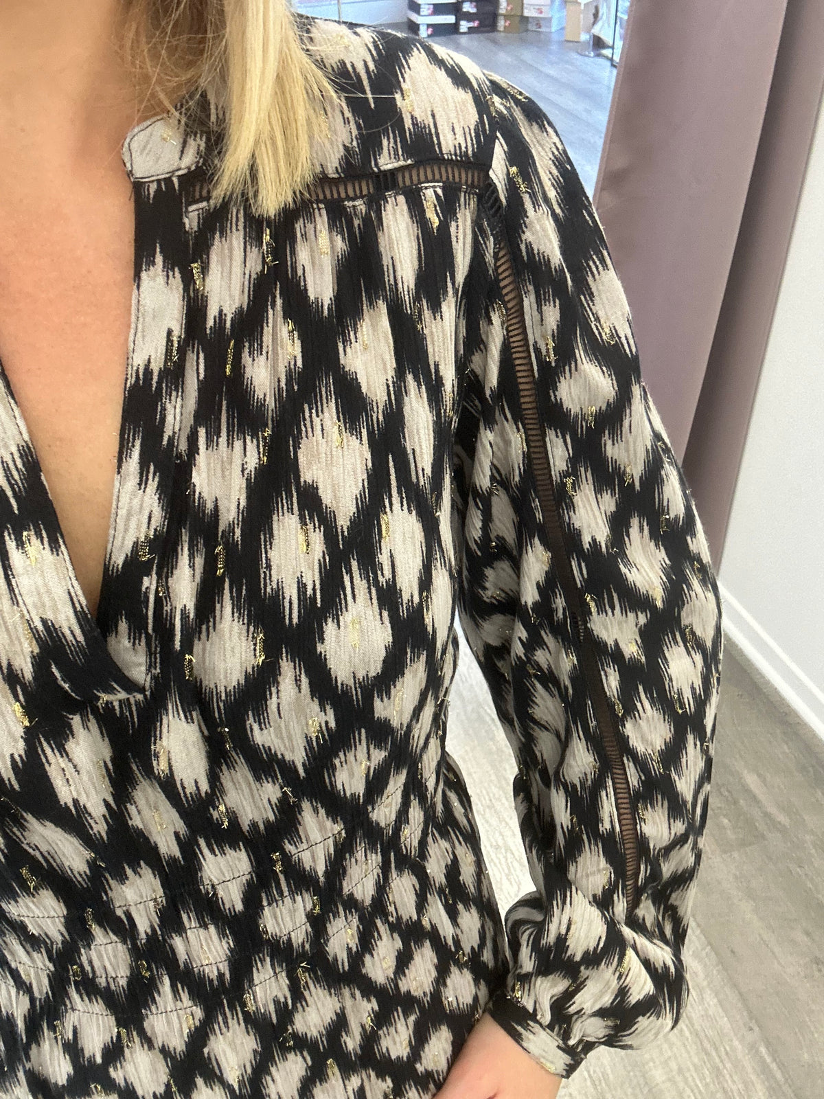 Robe imprimée noire